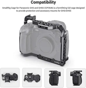 Support de moniteur à griffe froide pour <span class=keywords><strong>GH5</strong></span>/<span class=keywords><strong>GH5</strong></span> II/GH5S, options DIY pour flash et lumière, cage de caméra en alliage d'aluminium - Product Image 5