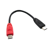 Kabel Ekstensi Daya Micro USB B Male ke B Male 1m untuk Ponsel & Power Bank dengan Selubung PVC
