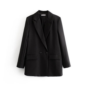 Blazer double boutonnage chic pour femme, <span class=keywords><strong>style</strong></span> ou logo personnalisé, ODM, veste vintage, haut à manches longues tendance pour femme - Product Image 5