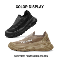 Zapatos Casuales Unisex Sin Cordones con Aumento de Altura de 5CM, Parte Superior de Mezcla de Lana, Cuello Elástico, Suela Antideslizante de EVA, Diseño Fácil de Poner con Logotipo 3D