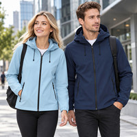Veste d'extérieur imperméable et coupe-vent à capuche avec logo personnalisé, doublure 150D, fermeture éclair intégrale, vêtements d'équipe d'entreprise, vêtements de travail, OEM ODM