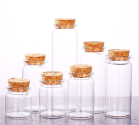 Petites bouteilles en verre cylindriques pour le stockage, capacité de 5 ml à 120 ml, verre transparent avec bouchon à vis en aluminium