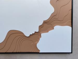 Bloc de bois abstrait 3D Art déco fait à la main cadre vert décoration murale nature morte anniversaire mariage artisanat - Product Image 4