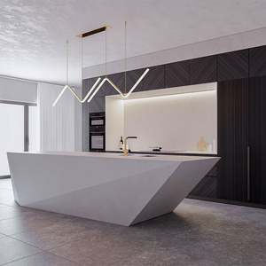 Mueble de Cocina Geométrico SANTOPOVA con Almacenamiento Integrado en la Pared y Paneles de Grano Vertical - Product Image 5