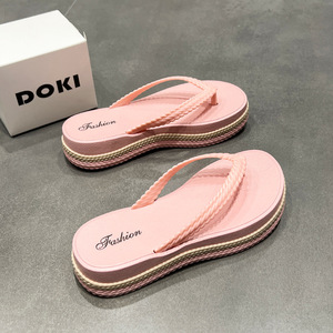 Zeppe da spiaggia estive personalizzate da <span class=keywords><strong>donna</strong></span> alla moda con soletta in PVC con sandali antiscivolo stile esterno pantofole da bagno stile primavera - Product Image 1