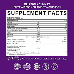 Gomitas de Melatonina Orgánica, Ashwagandha, Vitamina B6 y Glicinato de Magnesio de 10 mg, Suplementos para Dormir, Marca Privada OEM al por Mayor - Product Image 4