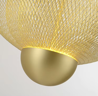 Lustre suspendu moderne en fer et maille métallique à LED pour restaurant, idéal pour l'intérieur