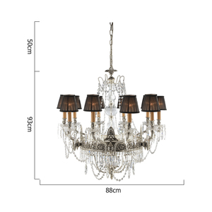 Italiano elegante Cristal 8 imperio claro plata antigua latón comedor candelabro - Product Image 4