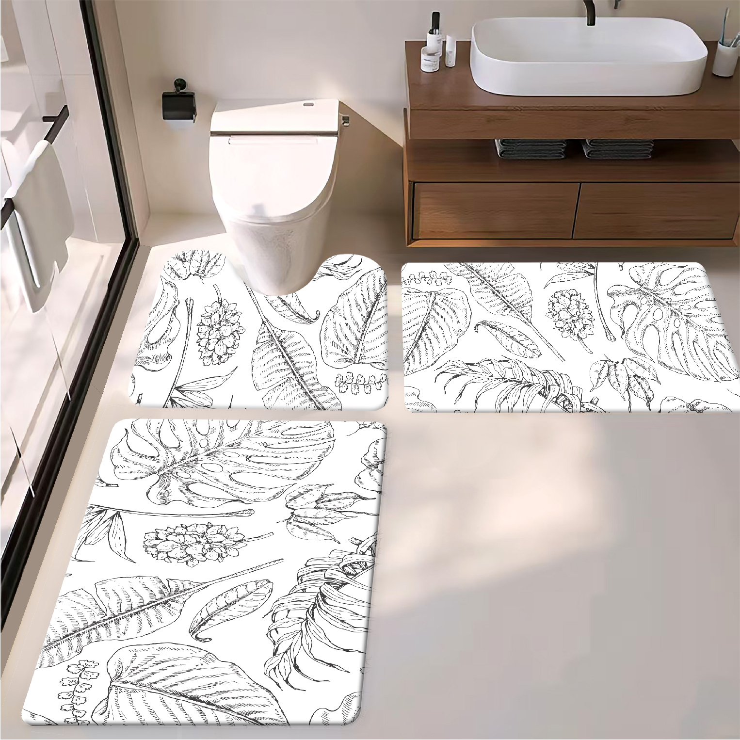 Croquis dessiné à la main, feuille de monstera tropicale, dessin botanique au trait