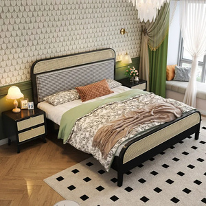 <span class=keywords><strong>Letto</strong></span> <span class=keywords><strong>Matrimoniale</strong></span>/King Size Moderno Nero <span class=keywords><strong>in</strong></span> Stile Nordico con <span class=keywords><strong>Testiera</strong></span> <span class=keywords><strong>in</strong></span> <span class=keywords><strong>Tessuto</strong></span> e Rattan, Struttura <span class=keywords><strong>in</strong></span> Legno Massello con Contenitore, Arredamento <span class=keywords><strong>per</strong></span> Camera da <span class=keywords><strong>Letto</strong></span> e Casa - Product Image 5