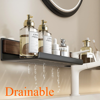 Support mural de rangement pour salle de bain en gros, support de robinet sans perçage, étagère suspendue pour organisation au-dessus du lavabo