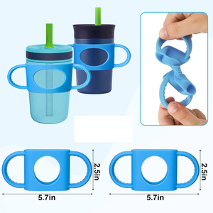 Poignées de biberon étroites en silicone 100 % alimentaire, poignées amovibles personnalisées à prise facile pour la transition du biberon au gobelet. - Product Image 3