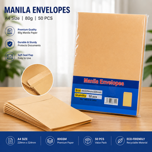 <span class=keywords><strong>Enveloppes</strong></span> en papier blanc Manila de haute qualité, format <span class=keywords><strong>A4</strong></span>, 80g, <span class=keywords><strong>enveloppes</strong></span> brunes <span class=keywords><strong>A4</strong></span> pour la papeterie de bureau, vente en gros - Product Image 1