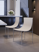 Chaise de salle à manger minimaliste en acier inoxydable et cuir de selle, design moderne pour la maison, le bar et la restauration
