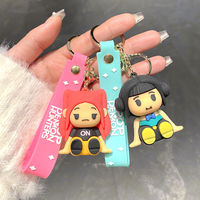 Nouveau porte-clés promotionnel écologique en silicone avec mousqueton, motif dessin animé K-POP Demon Hunting Girl Group, forme 3D, haute esthétique