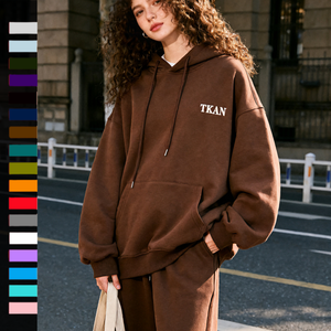 Sudadera con Capucha Extra Grande de Algodón con Felpa Lavada al Ácido de 380 Gsm para Mujer, Personalizada TKAN302, con Estampado, Bordado, Insignia y Logotipo - Product Image 1