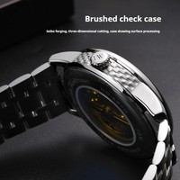 Montre de luxe pour homme I&W, cadran blanc, squelette, sous-cadran, marqueurs en diamant, affichage multifonction, bracelet en acier inoxydable Miyota