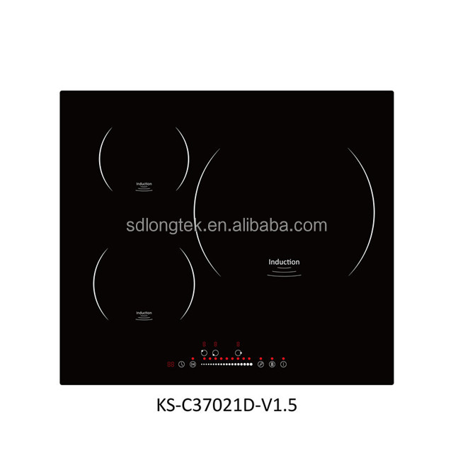 Built-in Black Glass Sensor Touch Control 3 Burner 7000W Energy Efficient Class a Household Induction Cooktop