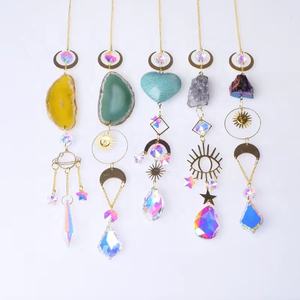 Ornamenti in Cristallo Acchiappasole Pietra Naturale di <span class=keywords><strong>Agata</strong></span> Fai-da-Te Personalizzabile Decorazione <span class=keywords><strong>Casa</strong></span> Finestra Giardino Ciondoli Pendenti - Product Image 1