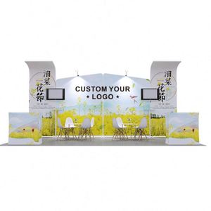 Mur d'affichage en tissu pour stand d'exposition, toile de fond personnalisée avec logo pour salon professionnel - Product Image 1