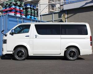 Kit de carrosserie en gel noir universel FRP Gen 4 Modèle actuel Spoilers de porte latérale Hiace - Product Image 3