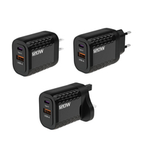 Adaptateur de chargeur de haute qualité 120w avec prise EU, UK, US, avec 1*type C + 1*USB A et chargeur type C à charge rapide avec emballage en boîte