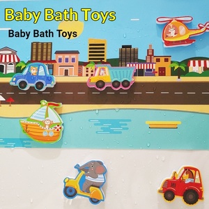 Nouveauté 2023 : Autocollants muraux en papier pour jouets de <span class=keywords><strong>bain</strong></span> transfrontaliers pour enfants, véhicules flottants pour jeu aquatique dans la baignoire bébé 20x20cm - Product Image 2