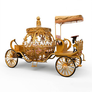 Carruaje Eléctrico de Calabaza de Lujo con Decoración LED para Bodas, Lugares Escénicos y Parques de Atracciones - Product Image 1
