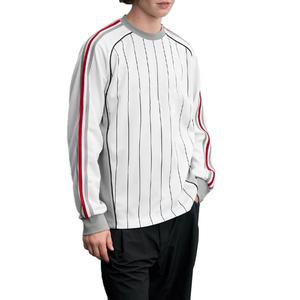 Wholesale Lightweight Breathable Mesh Jersey Unisex Printed <b>Stripe</b> <b>Long</b> <b>Sleeve</b> <b>T</b>-<b>shirt</b> Custom Screen Printing logo Men's Tee - Product Image 4