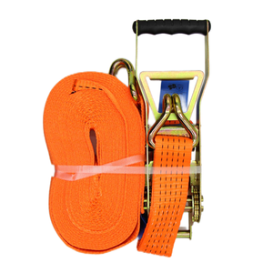 Sangles d'arrimage à cliquet <span class=keywords><strong>Ergo</strong></span> Cargo 5 tonnes 10 m en polyester 100 % avec crochets en J pour le transport – Prix usine - Product Image 1