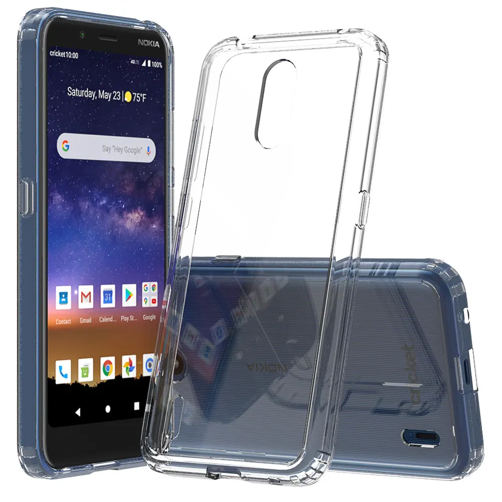 For Nokia C2 Tava Hard Cover Acrylic + TPU Bumper Clear Shockproof Phone Case for Nokia C2 Tava / Tennen