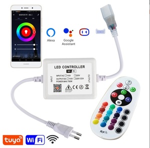 110V220V alto voltaje Tuya <span class=keywords><strong>WiFi</strong></span> <span class=keywords><strong>Smart</strong></span> Alexa Voice RGB tira de luz controlador de enchufe - Product Image 2