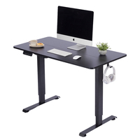 Escritorio Eléctrico Ergonómico de Altura Ajustable de Dos Etapas con un Solo Motor, Modelo ES13 Negro, 1200*600, para Oficina y Computadora