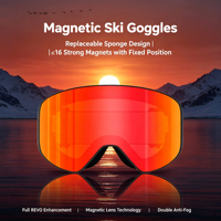 Masque de ski polarisé UV400 à lentille magnétique, double anti-buée, compatible casque, vue large 360°, monture bio, OEM