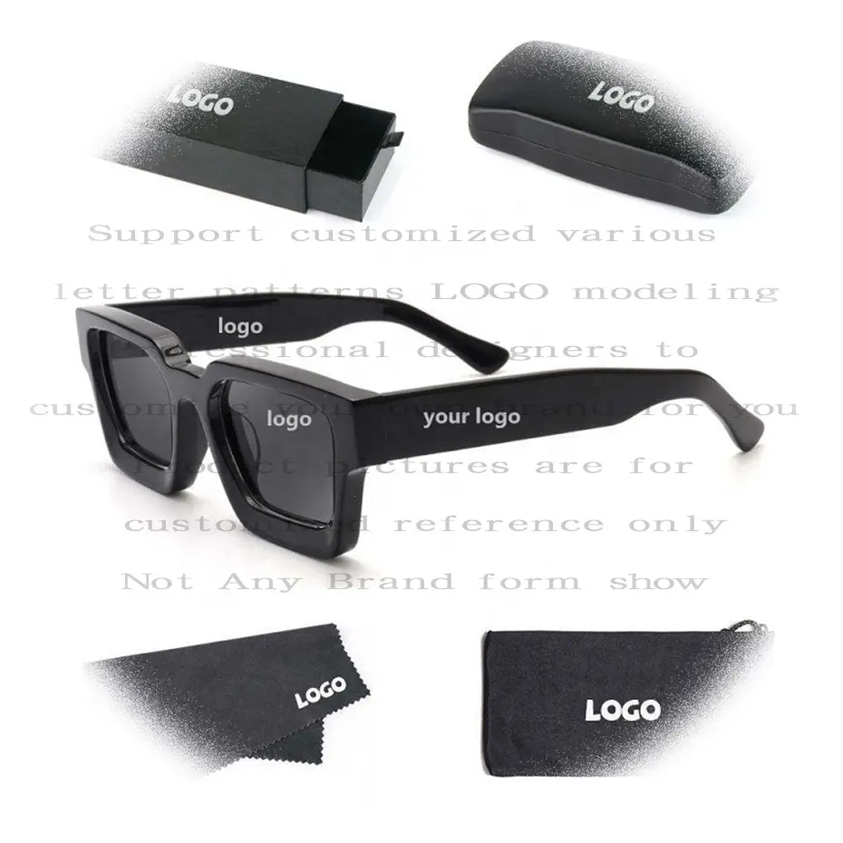 Nuovo LOGO personalizzato personalizzato prezzo competitivo Stock uomo Uv400 moda occhiali da sole quadrati donna Designer di lusso