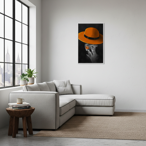 Lunch Atop Skyscraper Canvas Print: Classic <b>Black</b> & White Art,WHITE <b>FRAMED</b> CANVAS - Product Image 3
