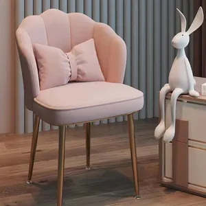 Cadeiras estofadas em tecido de veludo macio com perna de metal combinando com mesa chaise global venda quente moderna