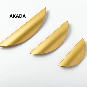 Akada现代配件金色家具黄铜衣柜拉柜门五金把手