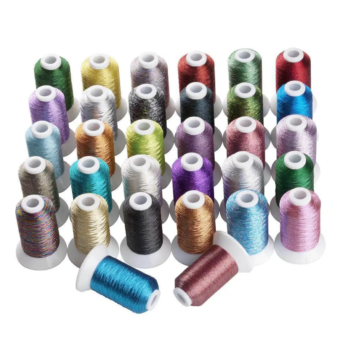 หลายสี120D/2ชิ้นส่วนจักรเย็บผ้าเย็บปักถักร้อยอุปกรณ์เย็บผ้าด้ายสำหรับจักรเย็บผ้าเย็บปักถักร้อย
