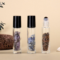 Mini flacon cylindrique en verre personnalisé pour parfum, conteneur roll-on pour emballage de parfum, format voyage, bouteille vide avec bouchon noir, OEM