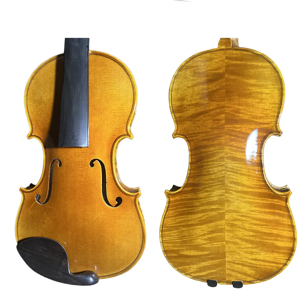 Tamanho completo violino profissional 44 violino artesanal belo som violino envernizado grão claro