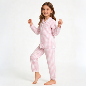Hongbo Vente en gros de pyjamas pour enfants, filles, garçons et adolescents, en coton, décontractés, en tricot, avec volants, pyjamas pour filles, vêtements de nuit, ensembles de pyjamas pour enfants - Product Image 3