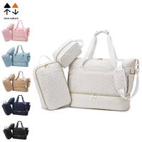 Tas Travel Tahan Air Modis Kapasitas Besar Bahan Oxford Penutup Ritsleting Multifungsi Pengisian Daya USB Tas Olahraga Kasual