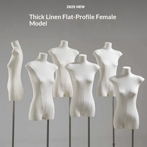 Manichino Mezzo Busto Femminile con <span class=keywords><strong>Corpo</strong></span> Piatto per Vetrine, Espositore da Tavolo in Materiale PE - Product Image 5