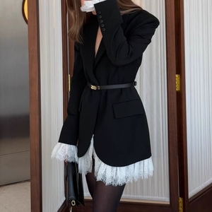 Nuevos Vestidos de Traje Elegantes con Paneles de Encaje y Manga Larga para Mujer - Product Image 3