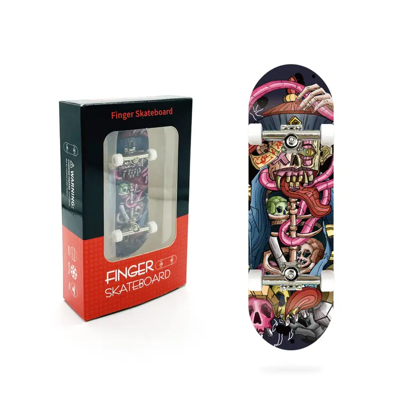 2023 Fingertip Skateboard Professional Maple Finger Skateboard Bearing Wheel Mini Children's Creative Desktop Wooden Toy