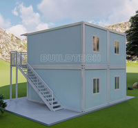 Espace de travail en conteneur plat de 72 m² Bureau modulaire bleu ciel à deux étages Bureau mobile à montage rapide à Cebu