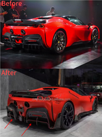 Kit carrosserie en fibre de carbone pour Ferrari SF90, style MSY, protection de pare-chocs arrière, diffuseur, directement de l'usine