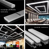 Lampu Strip LED Lima Sisi untuk Penggunaan di Gym, Warnet, Ruang Konferensi, Supermarket, Lampu Plafon LED Persegi
