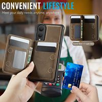 Casing Dompet Lantu Kompatibel Magsafe Samsung Galaxy S25 Edge dengan Tempat Kartu Magnetik, Pemblokir RFID, dan Penyangga Lepas Pasang
